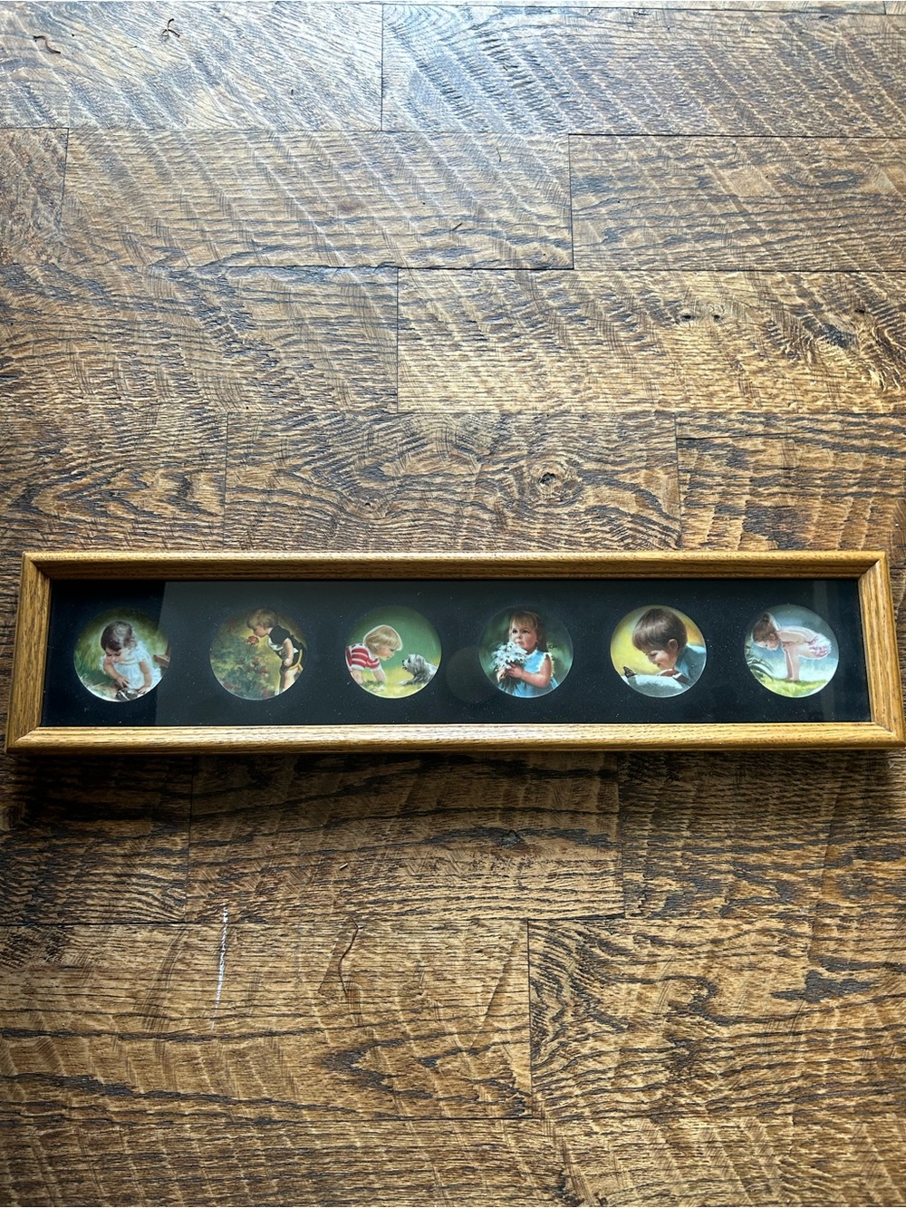 Pemberton/Oaks Framed Donald Zolan Children 6-Mini 3.25" Collector Plates